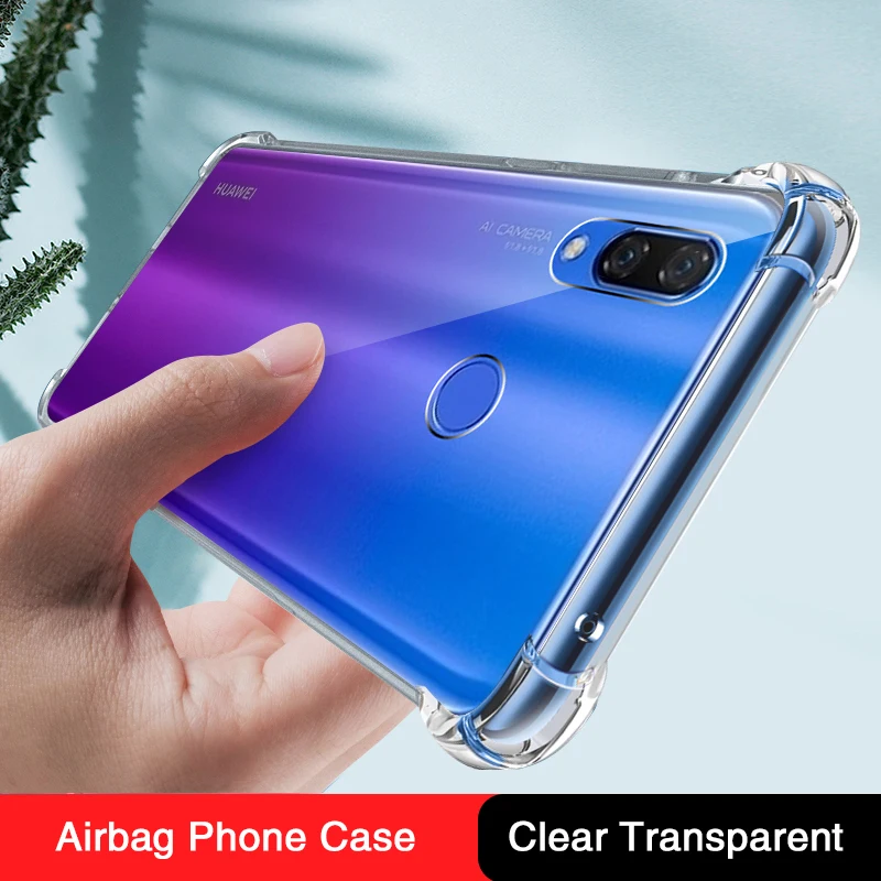 Airbag Soft Silicone Phone Case for Huawei Nova3 Nova 3 3i 3E Transparent Original Anti Knock TPU Back Cover Funda Coque Housing