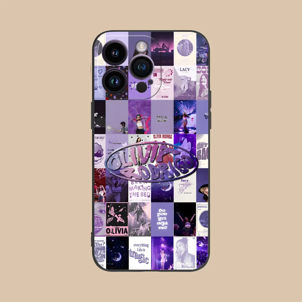 حافظة هاتف أوليفيا لهاتف آيفون 16 15 14 13 12 11 X XR XS 8 7 Pro Max Plus غطاء هواتف محمولة سوداء صغيرة للهواتف الذكية #6