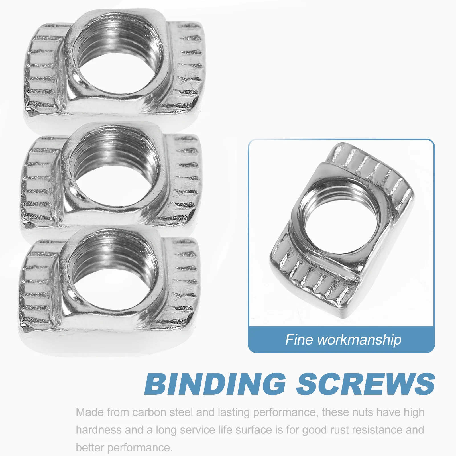 

200Pcs European Aluminum Profile T-Nuts Durable Nickel Plated Carbon Steel M5x10x6 Slot Nuts for Assembly Repairing and