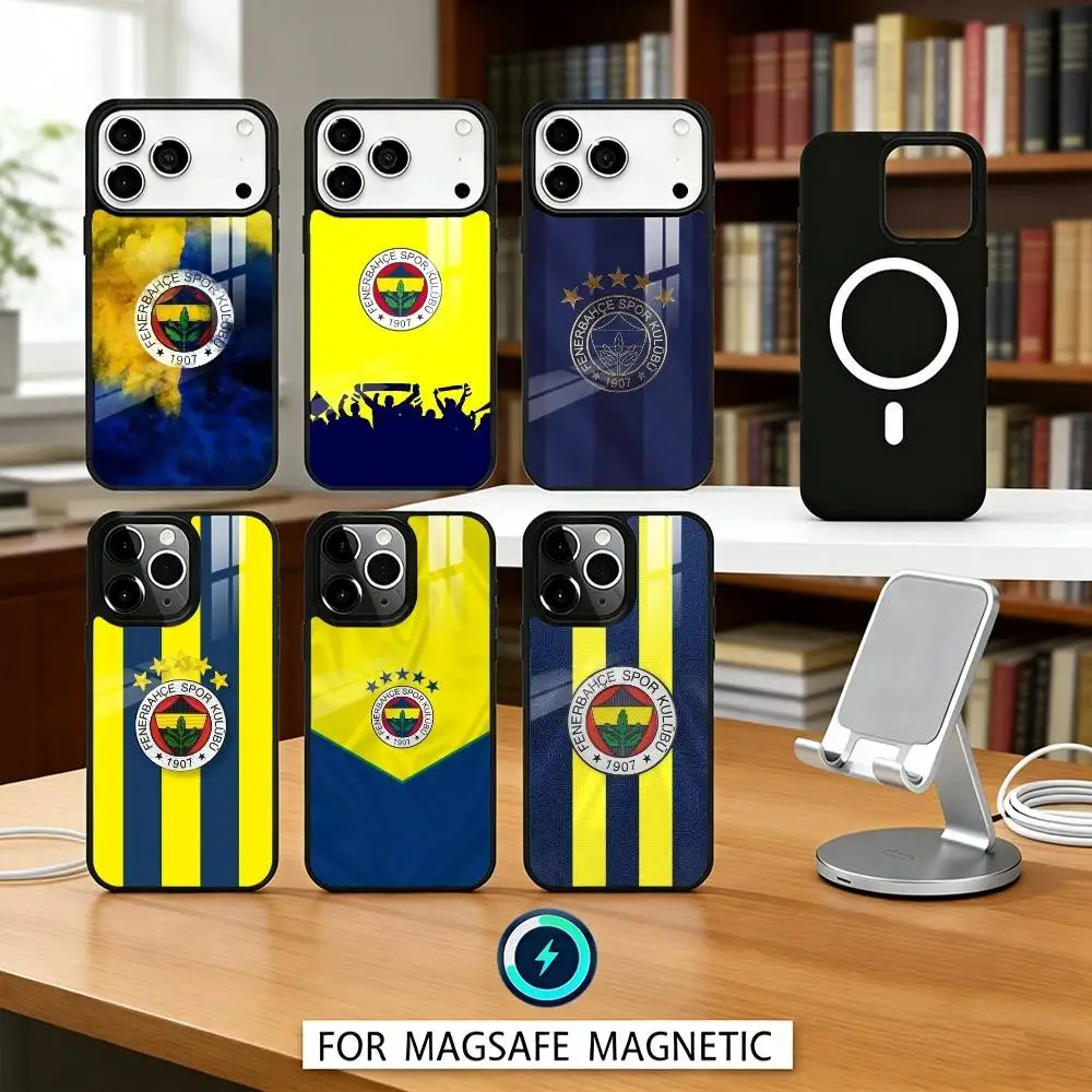 

1pc T-Turkey Fenerbahce-E Phone Case For iPhone 17,16,15,14,13,12,Pro,Max For Magsafe Magnetic Wireless Charging