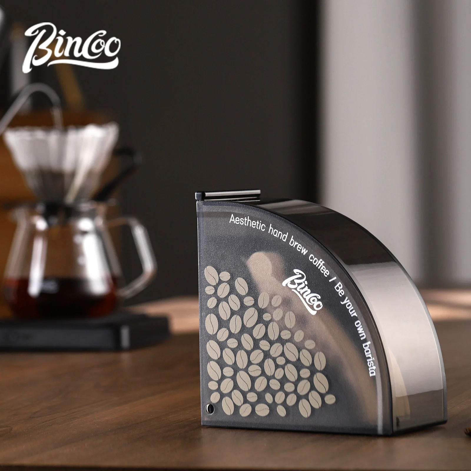 Bincoo Hot Sell Fan-shaped Coffee V Filter Paper Dust-proof Bar Storage Rack Storage Box Dustproof Filter Paper Box Barista Tool - Image 4