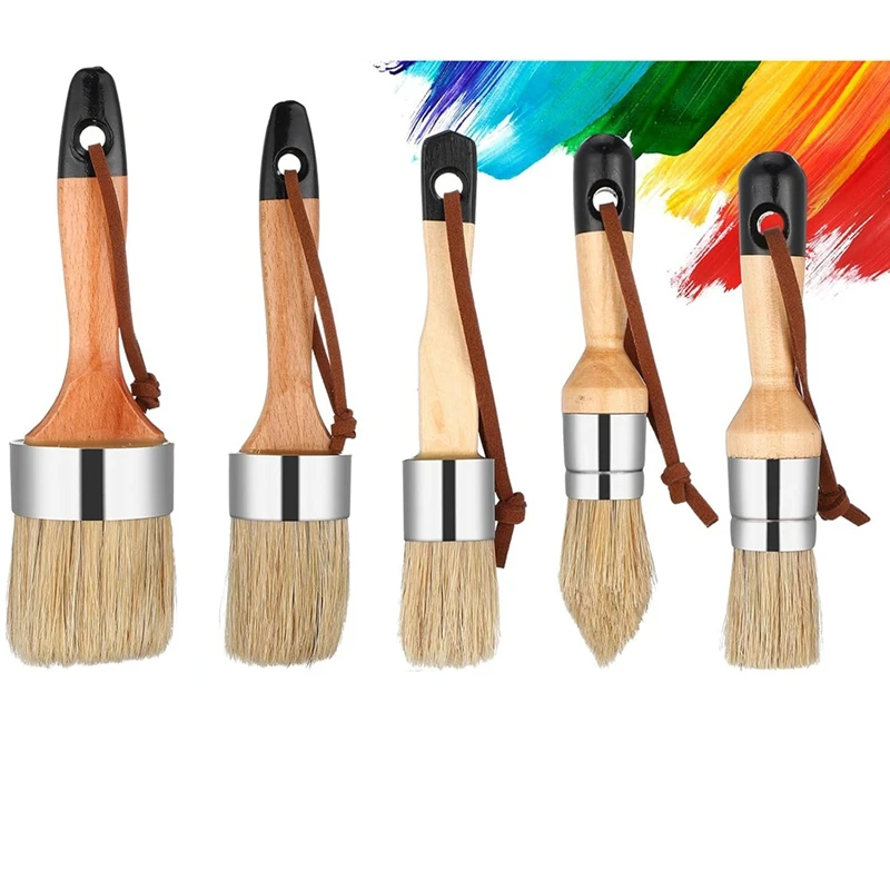 11Pcs Chalk Stencil Brushes Set Wooden Handle Template Brushes For Chalk Paint Stencil Projects Furniture DIY Art Crafts