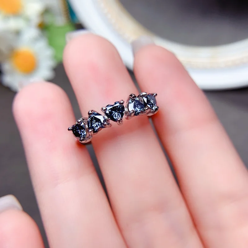 New Heart Gray Moissanite Ring for Women Jewelry Engagement Ring for Wedding 925 Silver Ring Birthday Gift Love