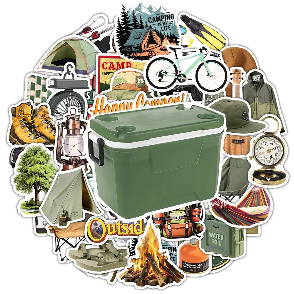 

10/30/50pcs Cartoon Outdoor Travel Camping Stickers Forest Scenery Decals DIY Motorcycle Luggage Notebook Cool Graffiti Sticker