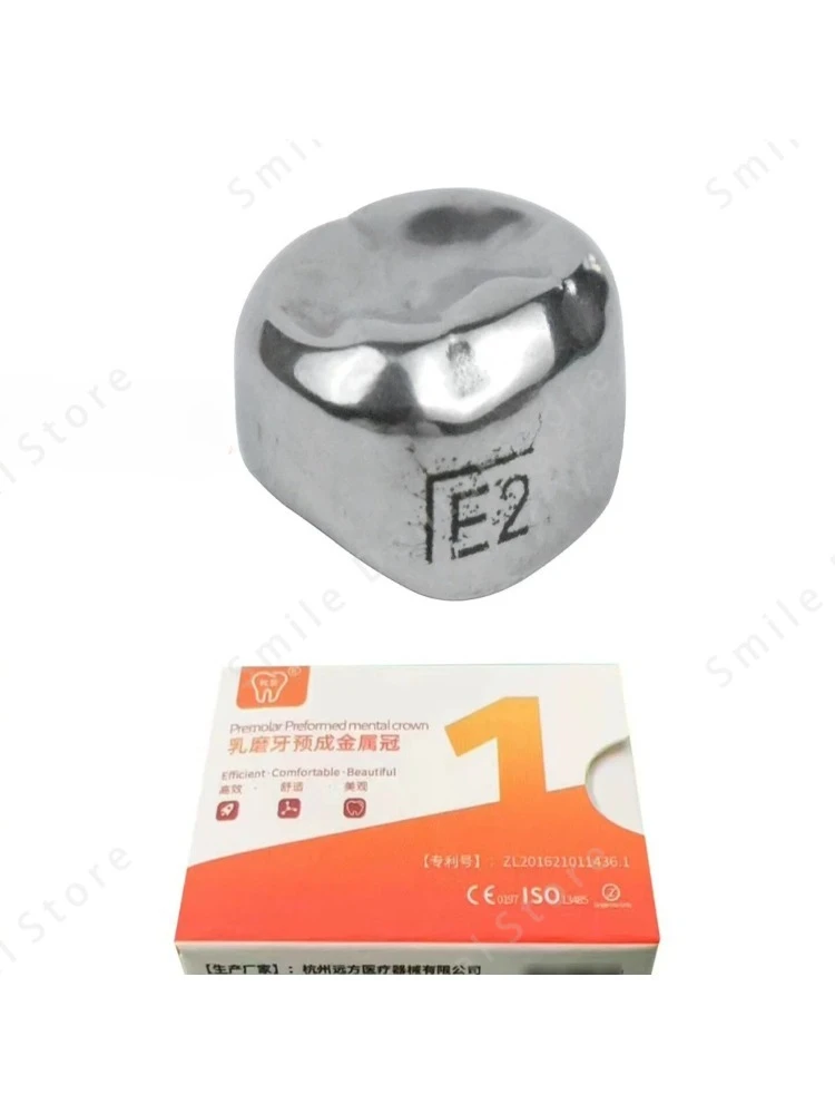 5Pcs Pediatric Stainless Steel Preformed Crown D E Series Temporary Restoration Crown for Kids Deciduous Molar Premolar Teeth