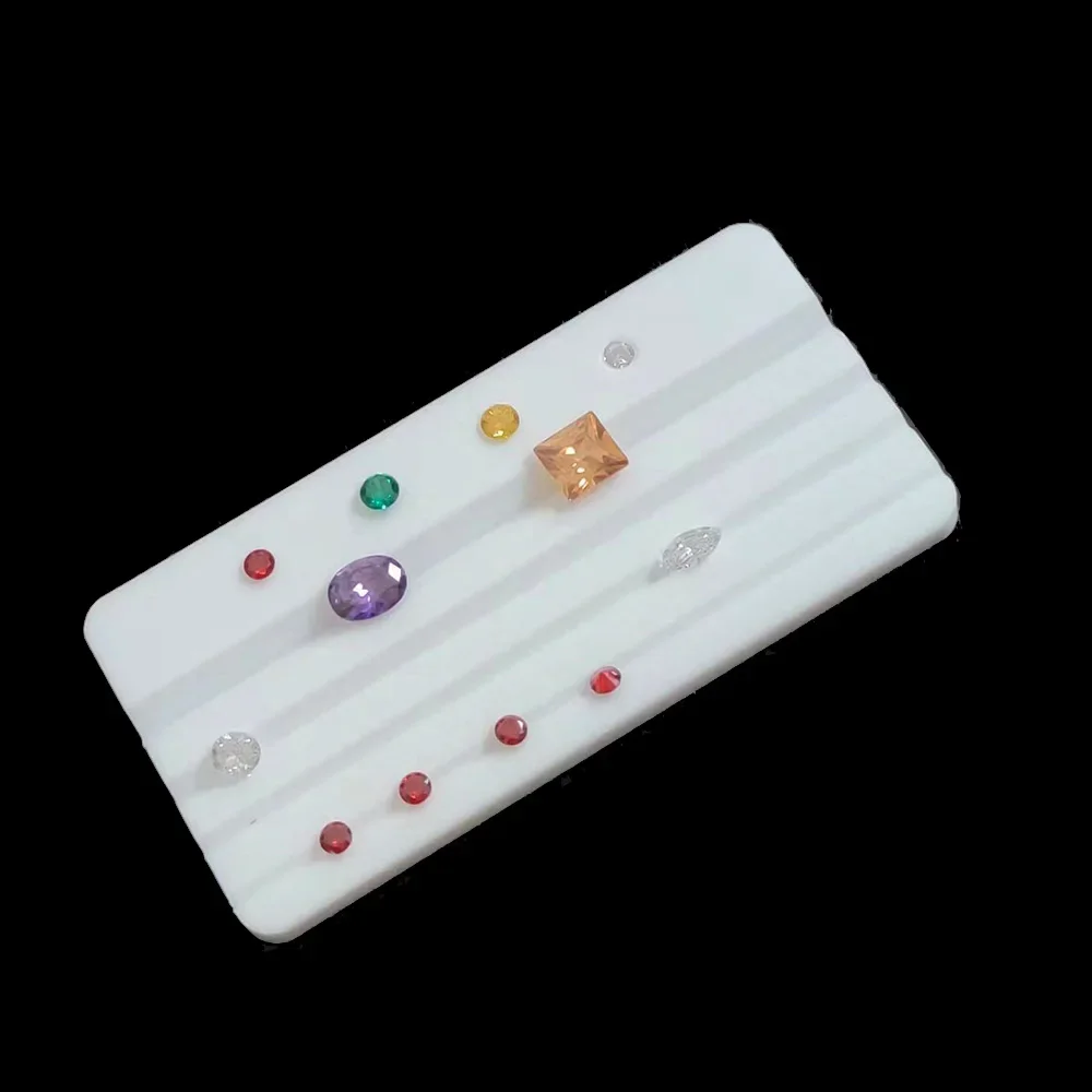 

White Loose Diamond Sorting Color Grade Tray Grooved Gemstone Size Guide Plate Professional Gemological Jeweler Display Plase