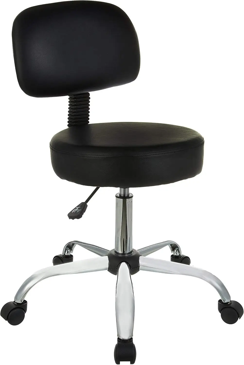 

Adjustable Drafting Stool with Back Cushion and Wheels, Black, 22.7"D x 22.7"W x 37.8"H