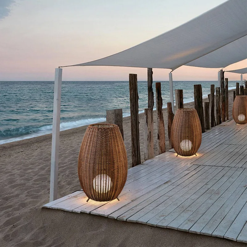 

Hotel B & B villa led outdoor street light balcony corridor outdoor waterproof rattan floor lamp
