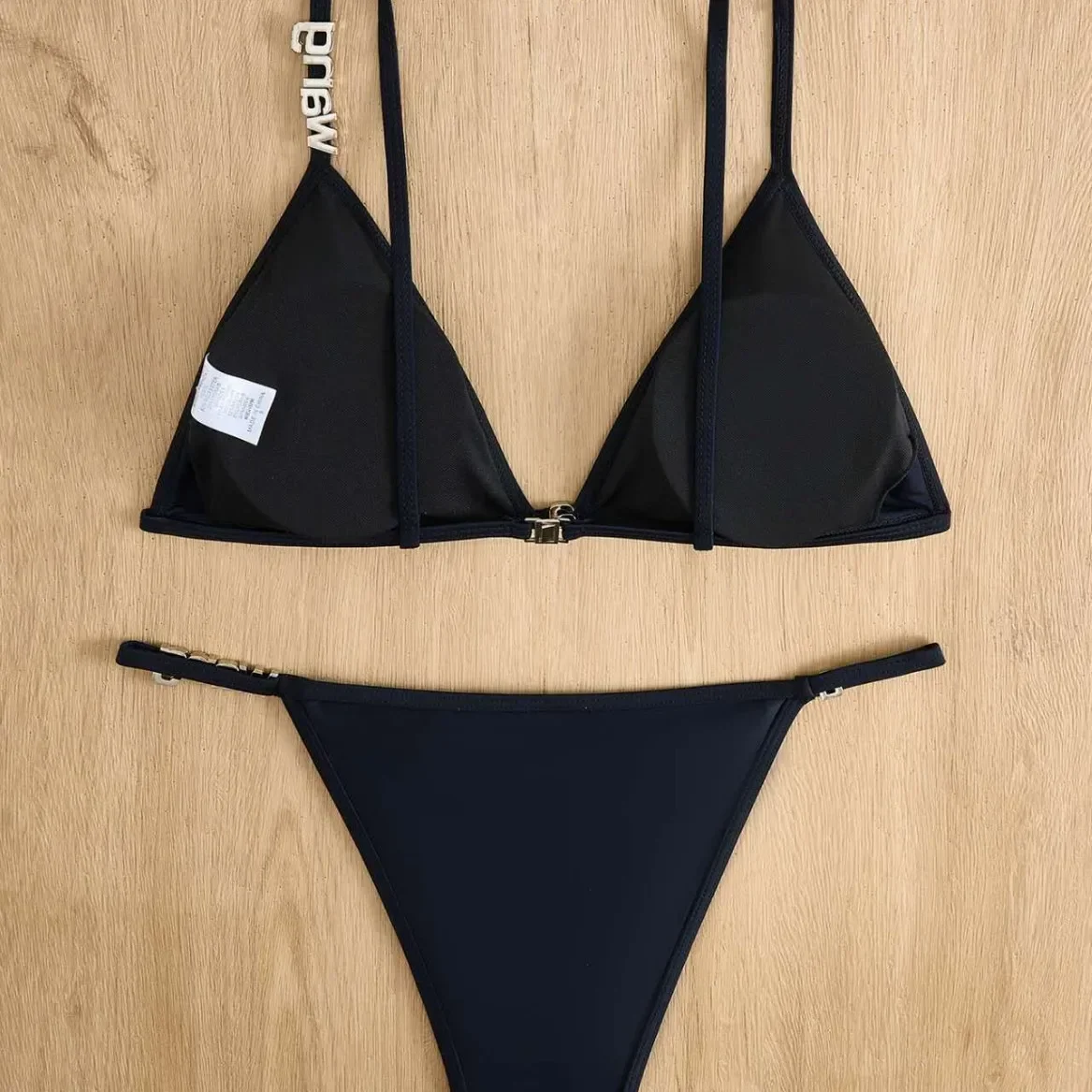 Сексуальный женский комплект бикини, чистый цвет, отдельный алмазный треугольный пакет, трансграничный купальник, женские модные купальники