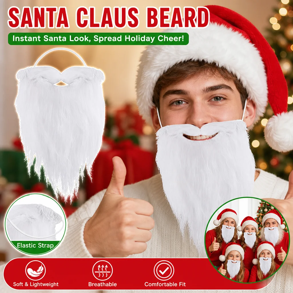 1/5/10PCS Santa Claus White Fake Beard Christmas Gnome Dwarf Costume Accessory Disguise for Adults Halloween Party Accessories ﻿