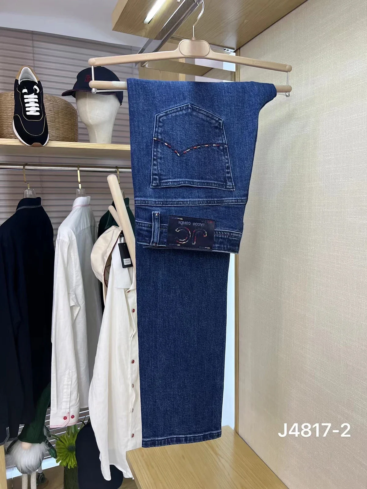 Bilhão de jeans de algodão galloni masculino, bordado reto, calças compridas elásticas, tamanho 30-40, algodão grosso, novidade para outono, inverno, 2022