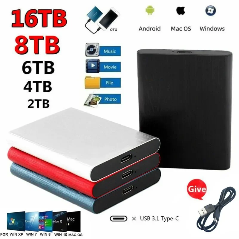 Original Portable External Hard Drive Disks USB 3.1 8TB SSD Solid State Drives For PC Laptop Computer Storage Device