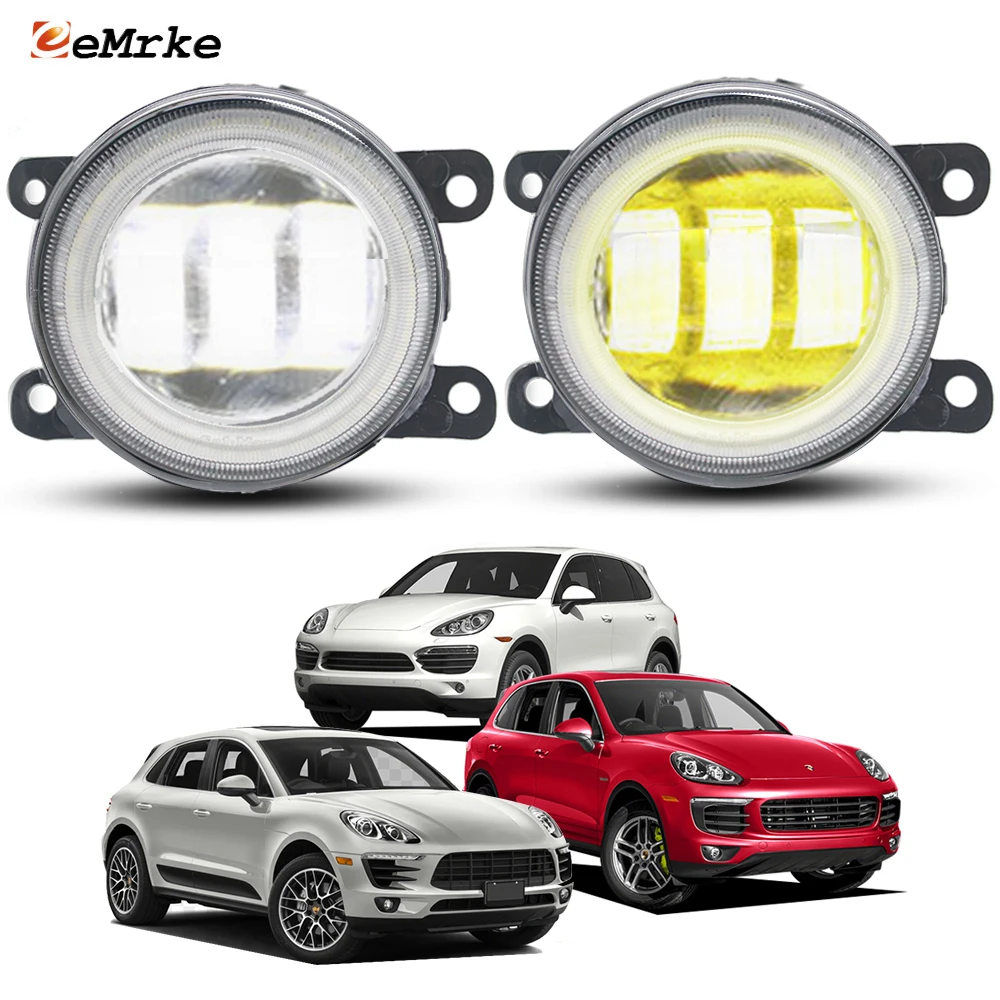 

2x Led Angel Eye DRL Halo Fog Lights Lens 40W for Porsche Cayenne 92A 958 2010 2011 2012 2013 2014 2015 2016 Macan 2014-2017