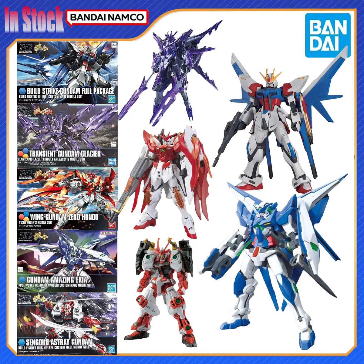 

Подлинная Bandai Original HGTransient Glacier Wing Zero Honoo Amazing Exia Sengoku Astray Build Strike Gunpla, экшн-фигурка аниме