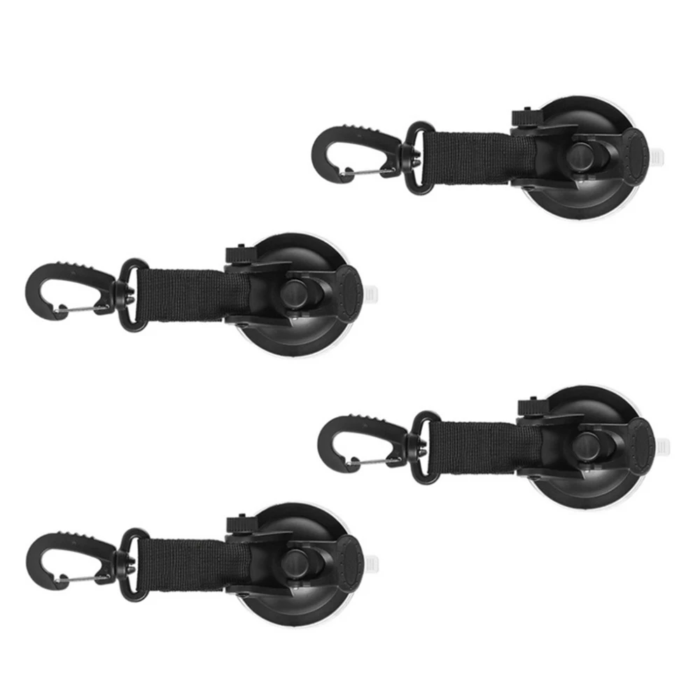 4 Stück starke Auto-Saugnapf-Anker, Outdoor-Zelte-Befestigungshaken, robuste Spannvorrichtung für Camping, Markisen, Planen, Karabiner-Zubehör – Detail 14