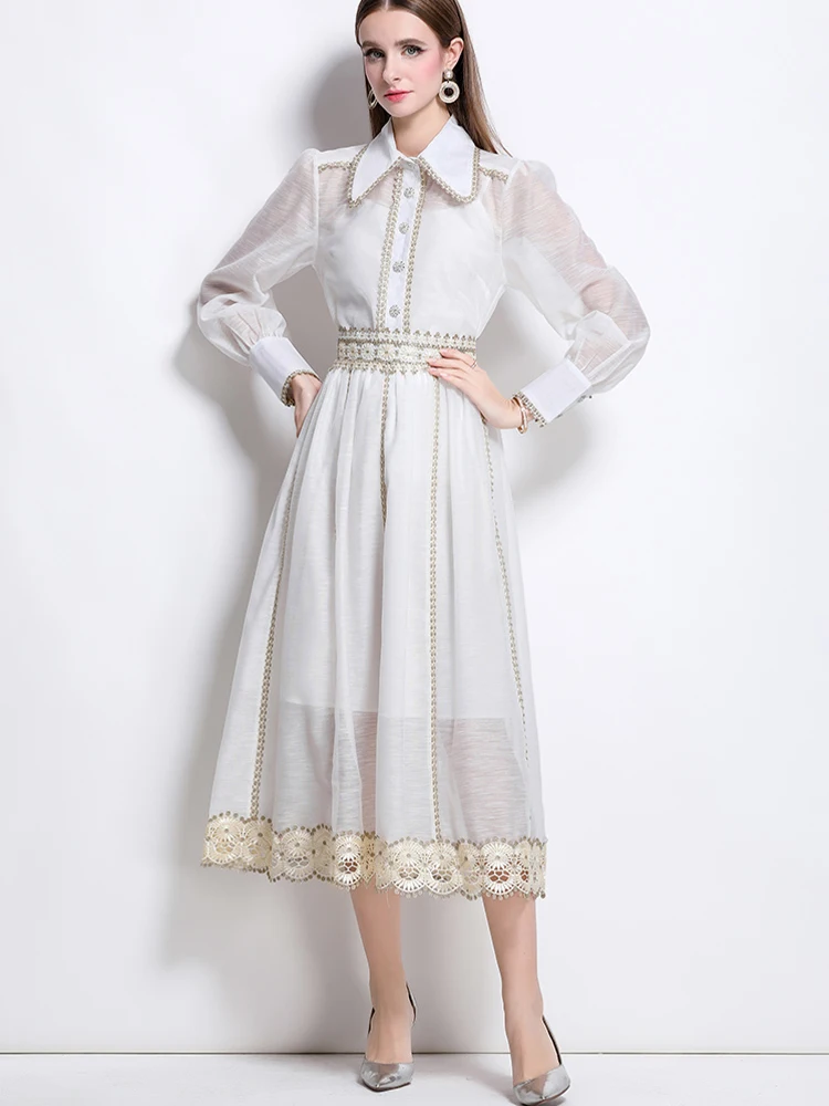 

Elegant Lace Lace Long Sleeved Shirt+High Waisted Skirt Set 2025 New Fashionable Women'S Clothing