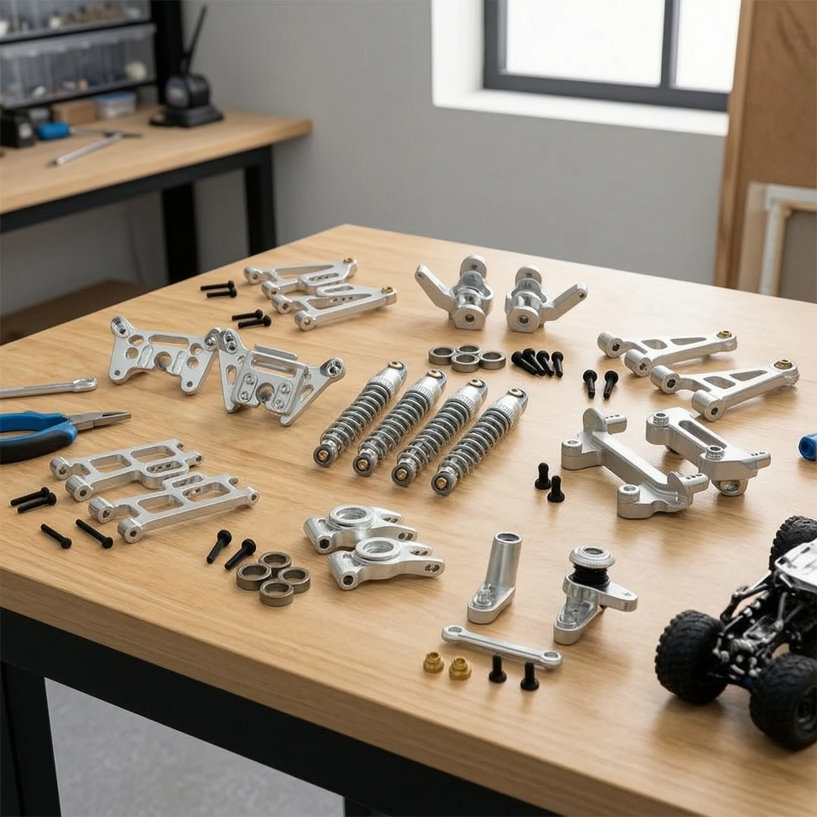 Metal Upgrade Parts Direct Replacement Aluminum Shock-Absorber System Kit RC Car Parts Machined Hardware Stable
