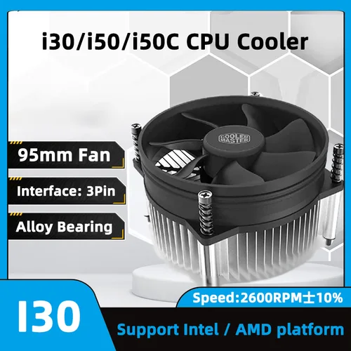 Cooler Master i50C CPU Cooler 95mm 3 pines 2600RPM ventilador silencioso para radiador de procesador intel LGA 1200 115X 1151 1155 1156