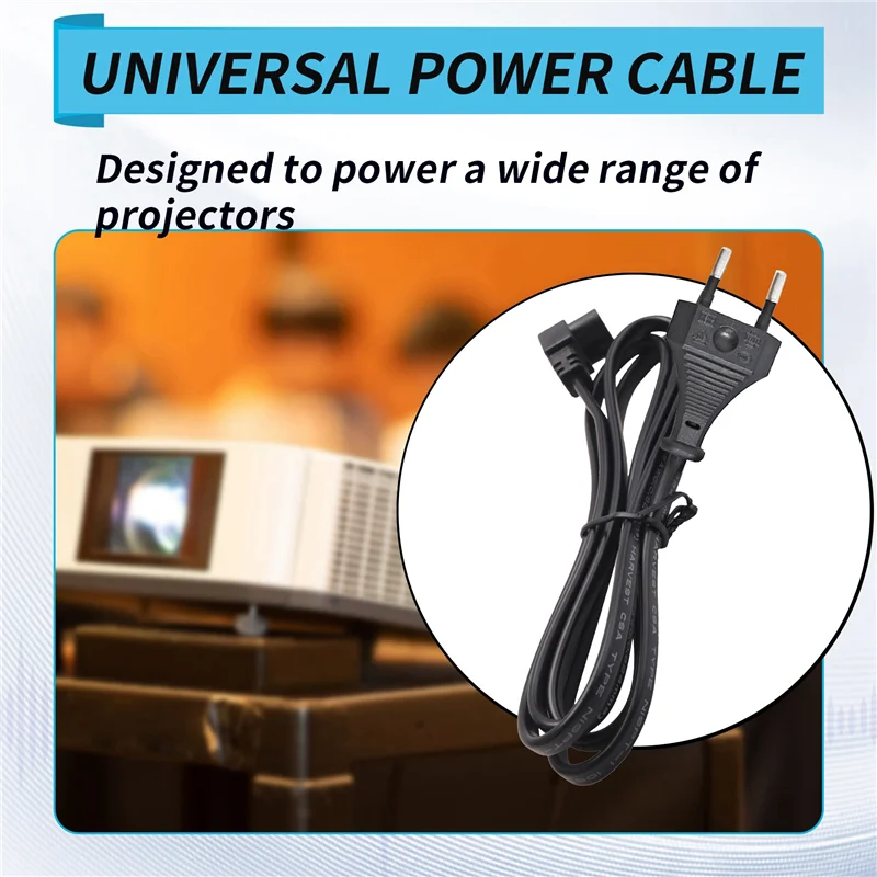 A99E-Universal Power Cable For HY300, HY320, HY300 PRO, Hy320mini Projectors For Various Projectors EU PLUG