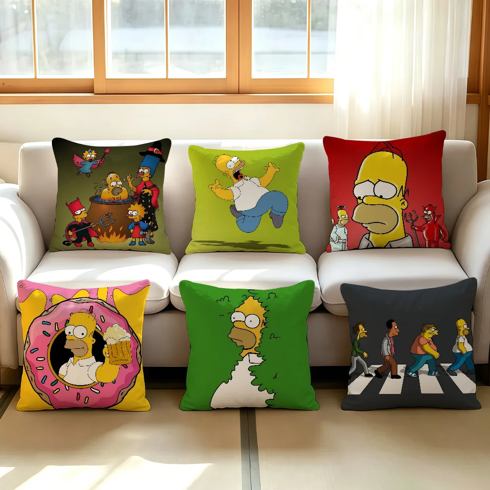 Cartoon The S-Simpsons-S cushion cover Anti-dustmite Sofa Cushion Decorative Office Cover Lounge Area Indoor & Outdoor Use