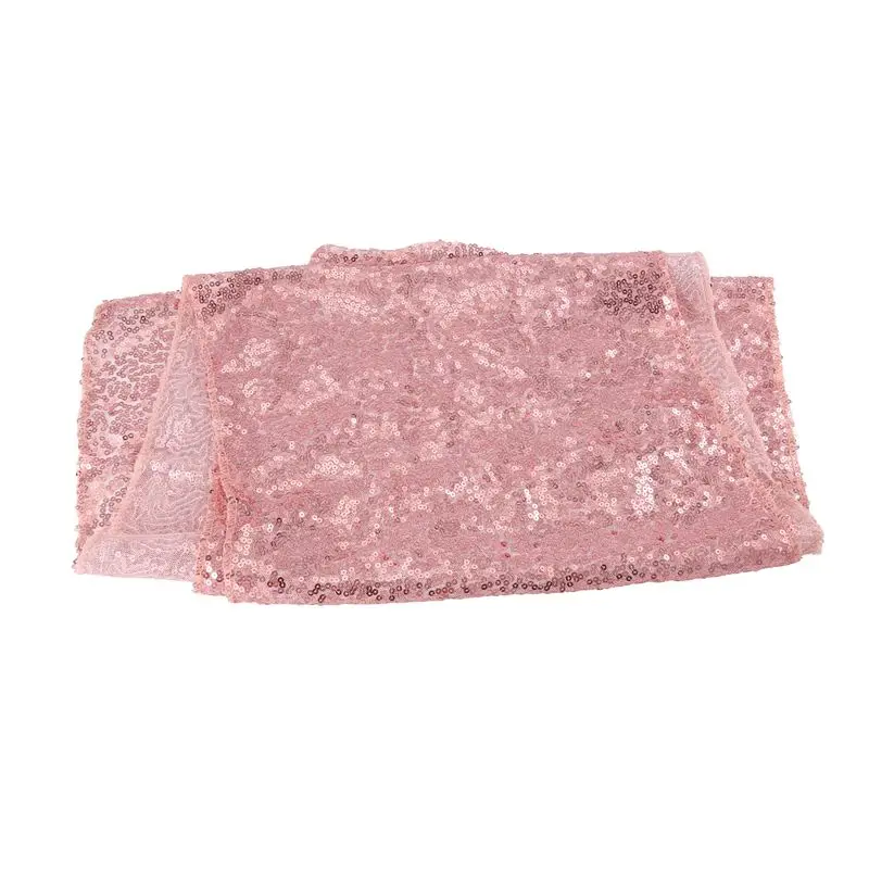 ABXF-Sparkly Rose Gold Sequin Table Runners Shimmer Table For Wedding Party Anniversary Birthday Cake Table Cloth