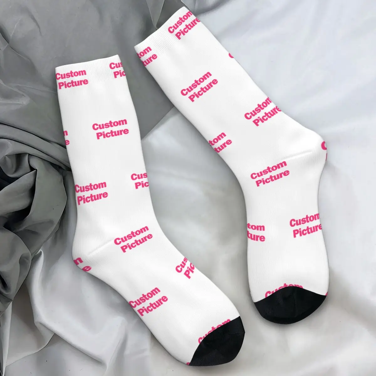 

Унисекс-носки для мужчин с вашим изображением, индивидуальный дизайн, осенние комфортные носки с принтом, противоскользящие носки для велоспорта
