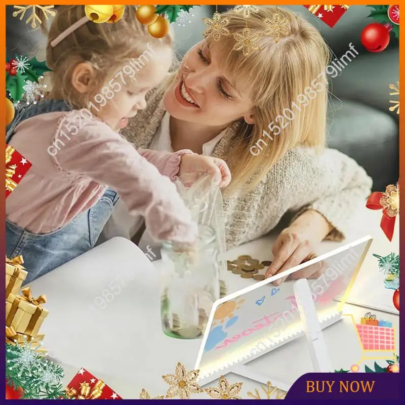 MSOR-LED Notepad With Colors, Illuminated Acrylic Notepad With Colors, Notepad With Adjustable Stand And 7 Pens