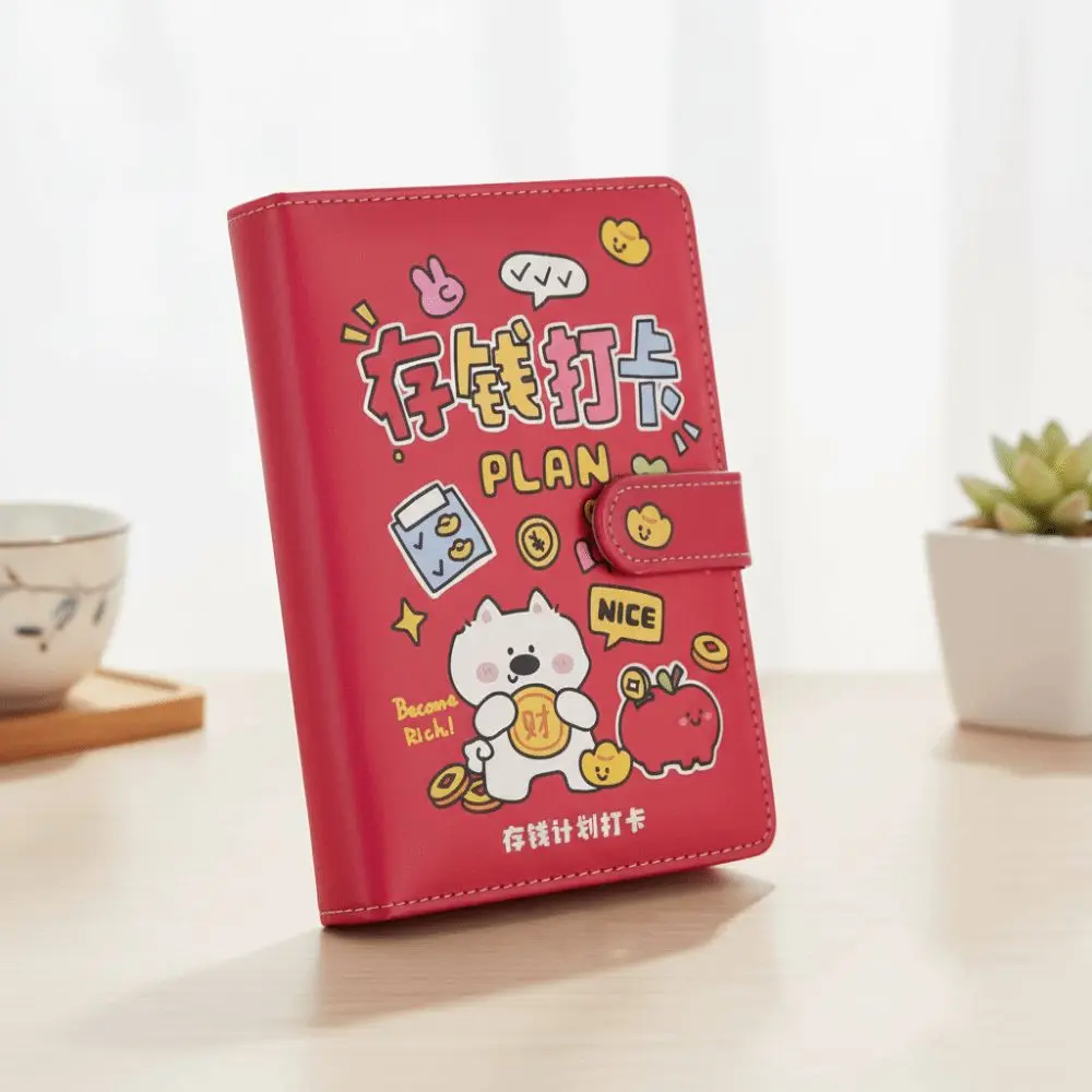 محفظة تخزين توفير المال الموثق بو الجلود كتيب الميزانية الموثق مع قفل المغلفات النقدية 50 ورقة مخطط المنظم #4