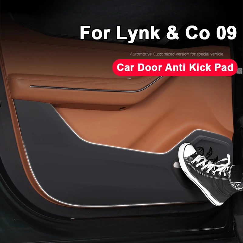 

Для Lynk & Co 09 2021-2026 2026, защитная накладка на дверь автомобиля, боковой коврик, наклейки, кожаный декор для интерьера, аксессуары