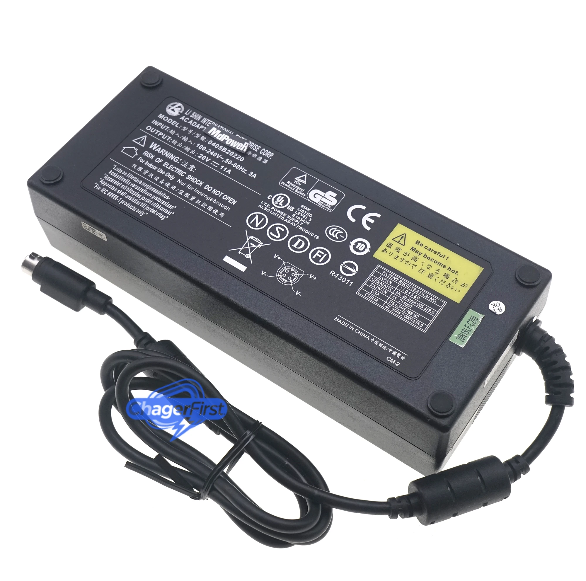 Li Shin 0405B20220 220W 20V 11A 4Pin AC Adapter for Alienware Area-51 M7700 Aurora M7700 Clevo D900T Sager NP9890 PA-1221-03