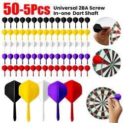 5-50PCS Dart Flights and Shafts 2BA Screw Soft In-one Professional Dart accessories kit Integrated Plastic Darts Sets 5 colors