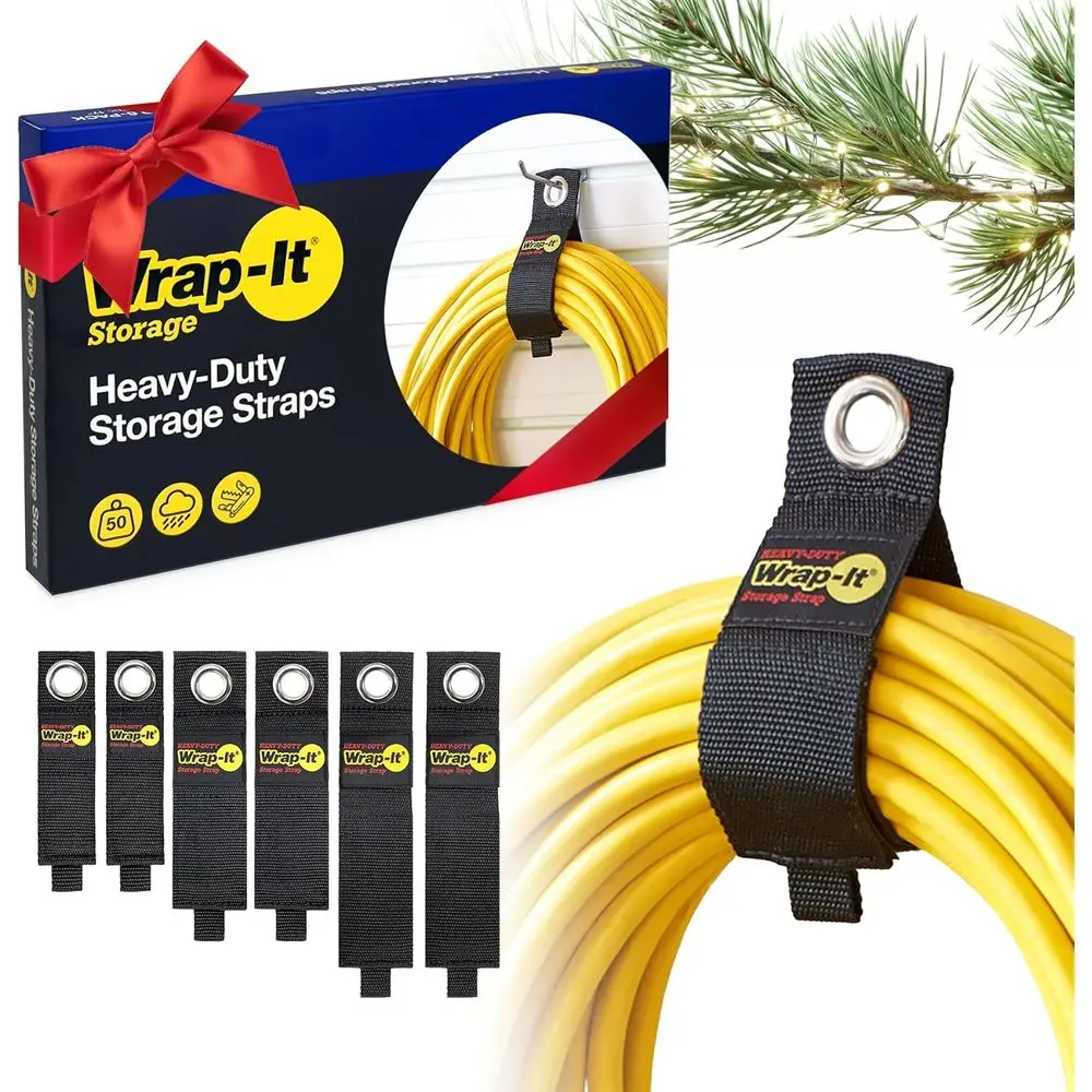 

Heavy-Duty Straps (Assorted 6 Pack) - Stocking Stuffer for Dad Extension Cord Organizer, Cable Straps for RV Accessories