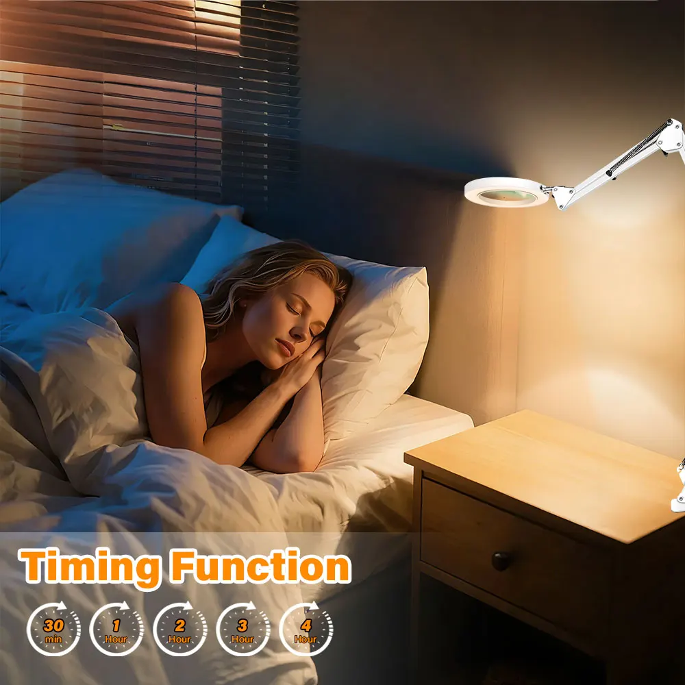 

Remote-controlled tri-fold Magnifying Glass Lamp with 3Color Adjust LED Lights Reading Table Lamp for Welding Repair Close Work