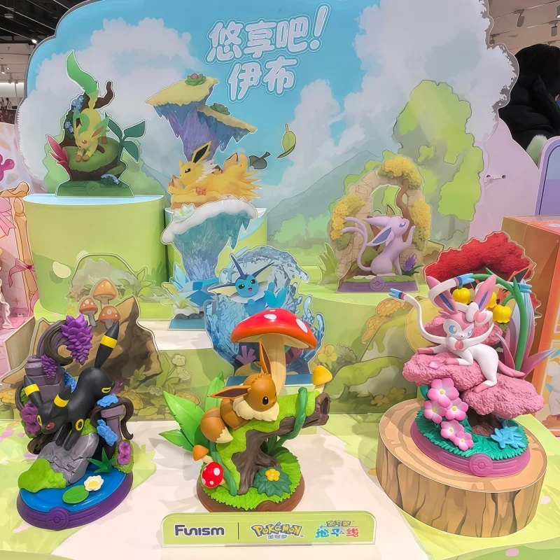 

Набор-сюрприз Pokemon Eevee Series V3: Модные игрушки, настольные украшения, фигурки Eevee, коллекционные модели, подарки на день рождения