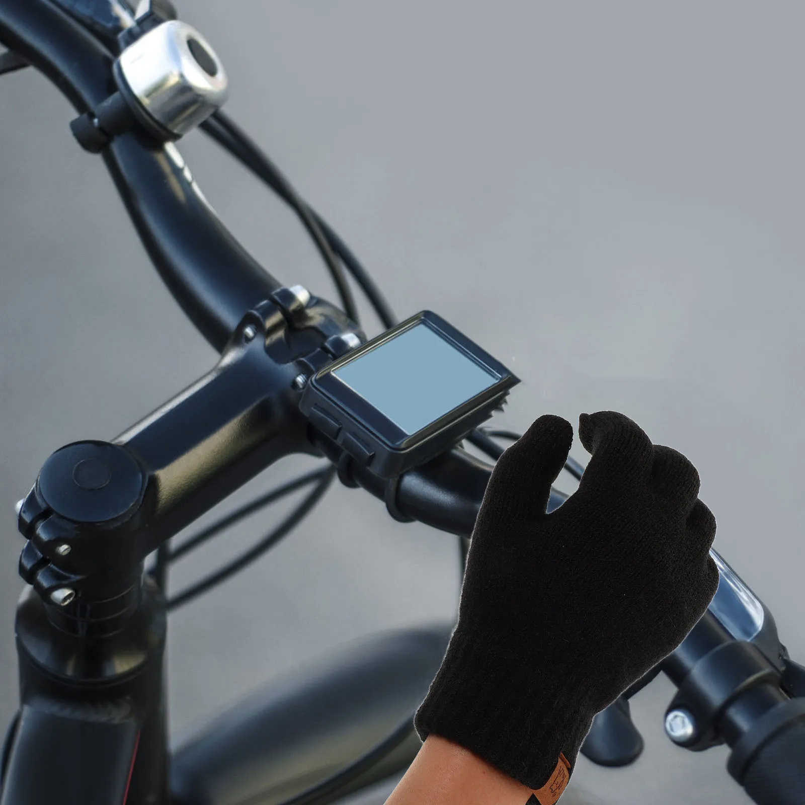 

1Pair Windproof Warm Gloves for Men Women Thermal Touch Screen Knit Gloves for Winter Outdoor Sports Biking Hiking Black