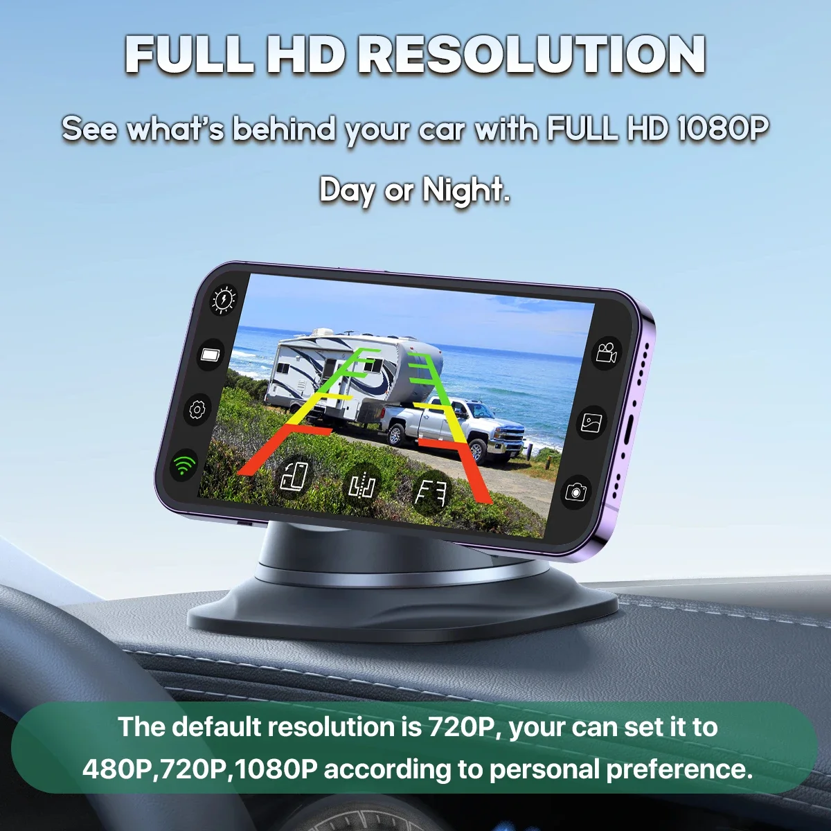 GreenYi كاميرا ترخيص لاسلكية تعمل بالطاقة الشمسية 5G WiFi HD 1080P مع بطارية مدمجة 4800 مللي أمبير في الساعة لهاتف iPhone لسيارة Van RV