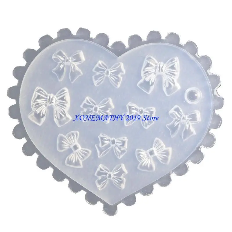 

F42F бант сердце силиконовая форма для дизайна ногтей форма для резьбы для DIY украшения для ногтей принадлежности шаблоны