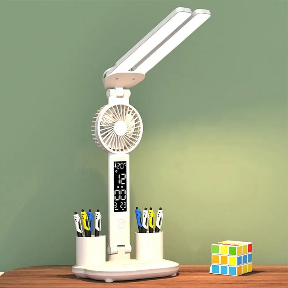 

Fan Table Lamp Versatile Solution Multi-functional Led Desk Lamp with Cooling Fan Pen Holder Design Touch Control for Office Use