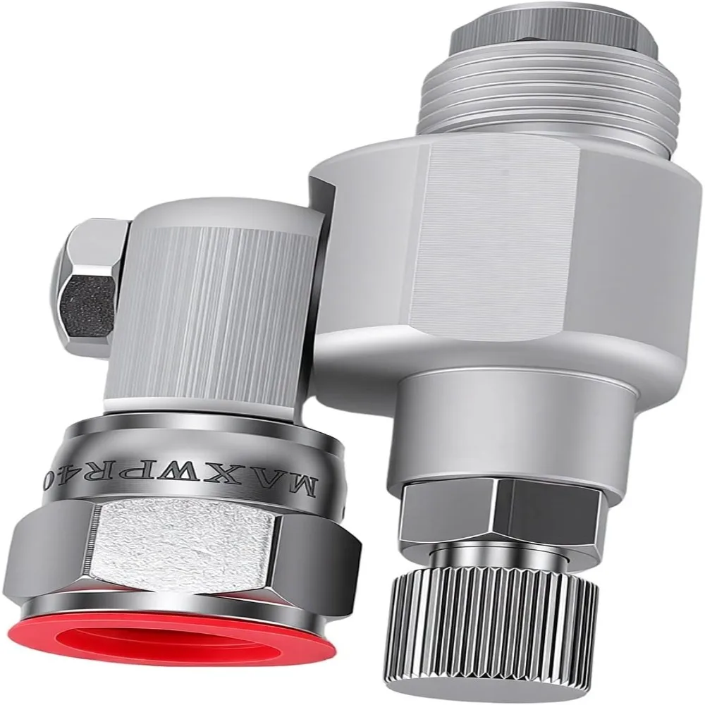 3600 PSI Shut Off Valve 180° Stainless Steel Alloy Swivel Joint 7/8” Size Silver+Blue Airless Paint Sprayer Valve