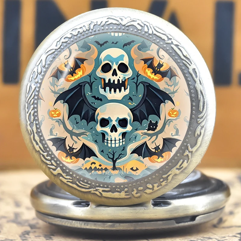 子供用ラウンドダイヤル付き懐中時計,クォーツネックレス,合金,ミニ,ヴィンテージ,コンパクト,ミディアム,クリエイティブ,面白い,ハロウィーン,安いギフト