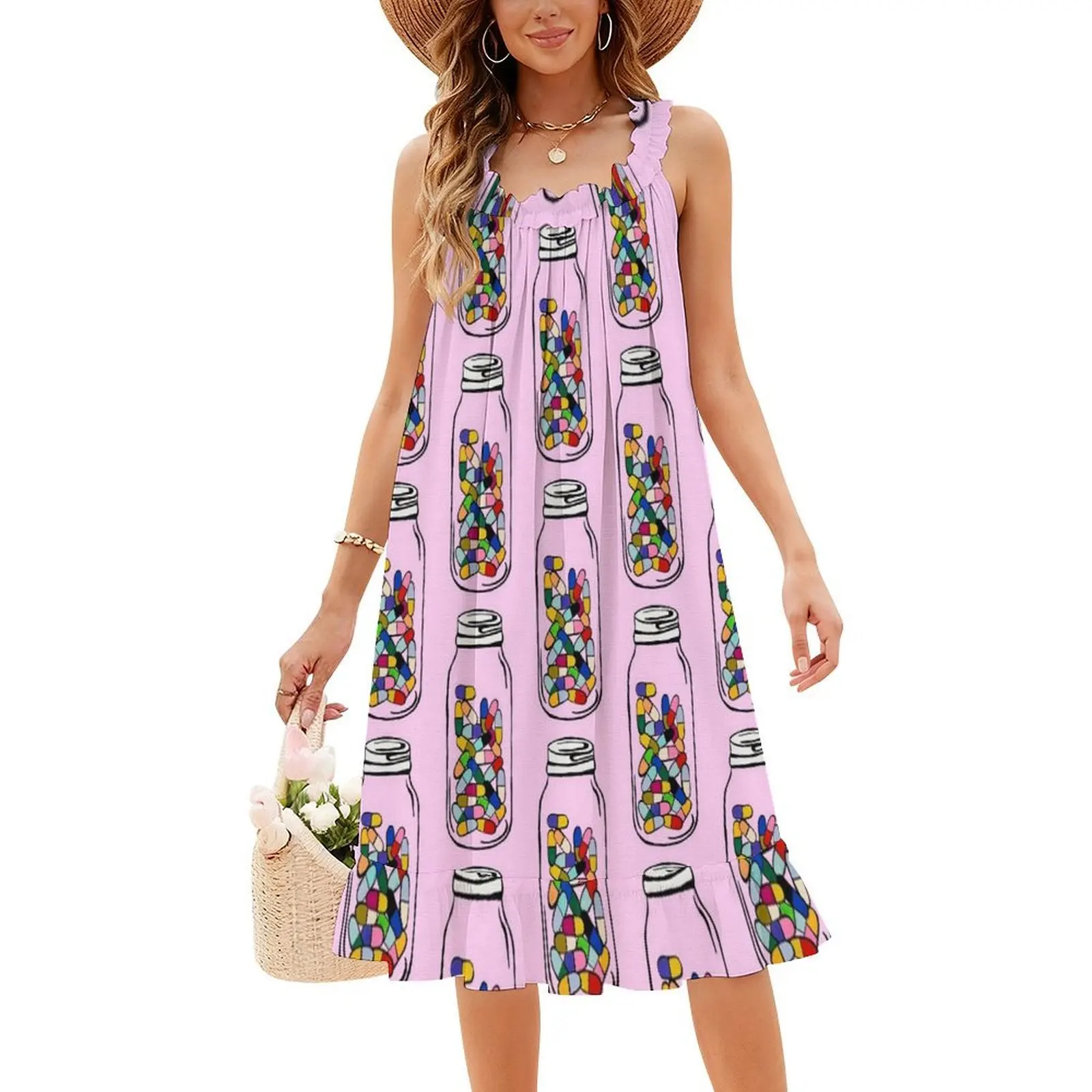 فستان كاجوال على الطراز الكوري من Jagged Little Pills للنساء فساتين بسيطة يومية للمكتب للسيدات حبوب ريترو ممتعة ملونة للسيدات #4