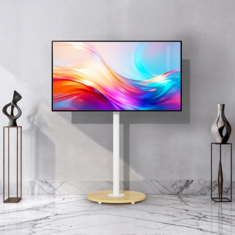 Mobile TV Stand Mount Universal Flat Screen Rolling TV Cart Height Adjustable