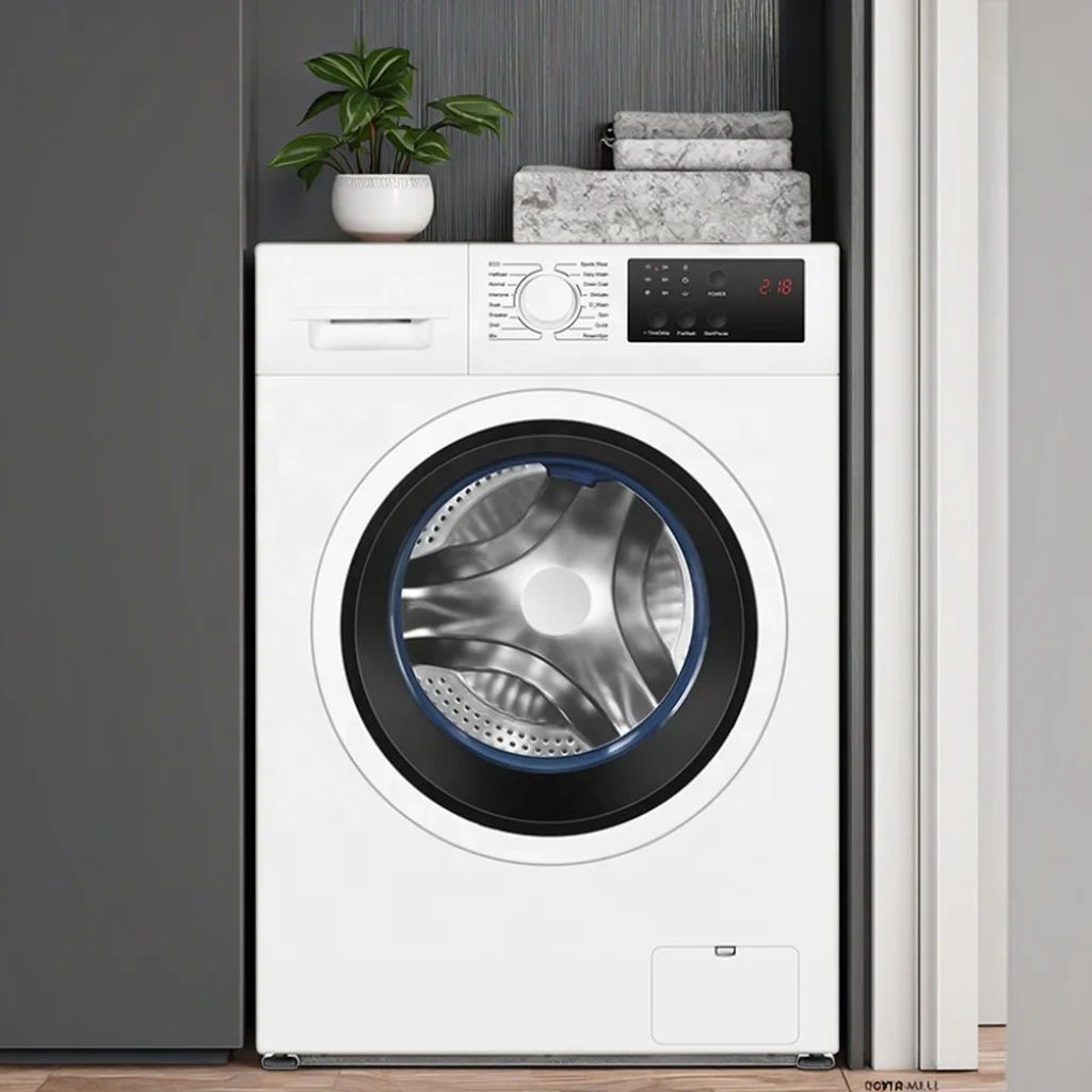 Front Loading Washing Machine 8kg Inverter Large Capacity LED Digital Display Screen Without Heating