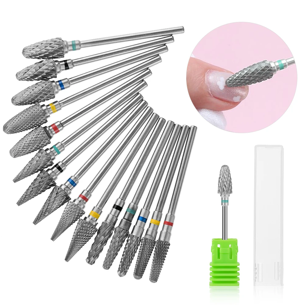 Tungsten Carbide Nail Drill Bit Rotate Burr Milling Nail Cutter Bits Electric Drill Machine For Manicure Pedicure Tools