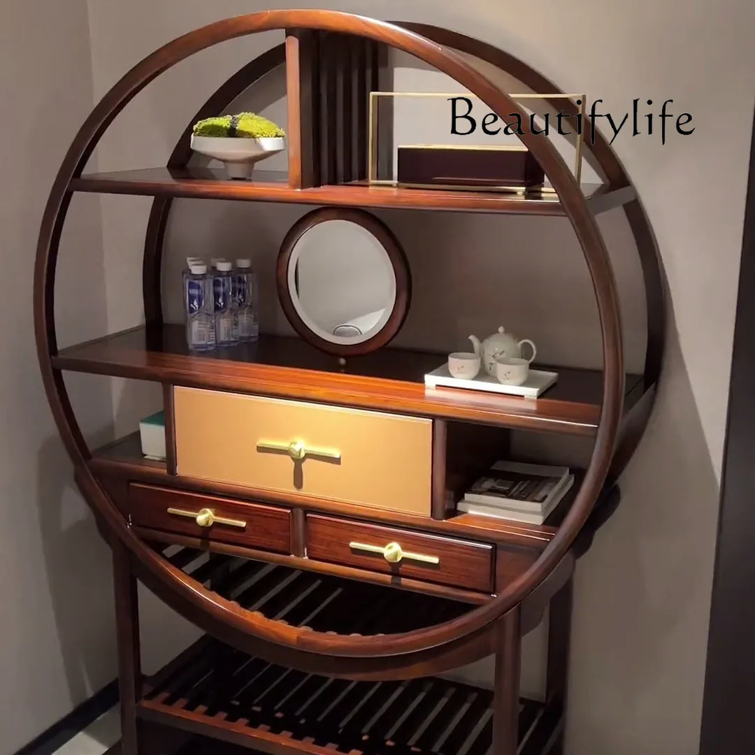 New Chinese-style solid wood bogu frame Duobao Pavilion Zen display shelf simple study tea room furniture