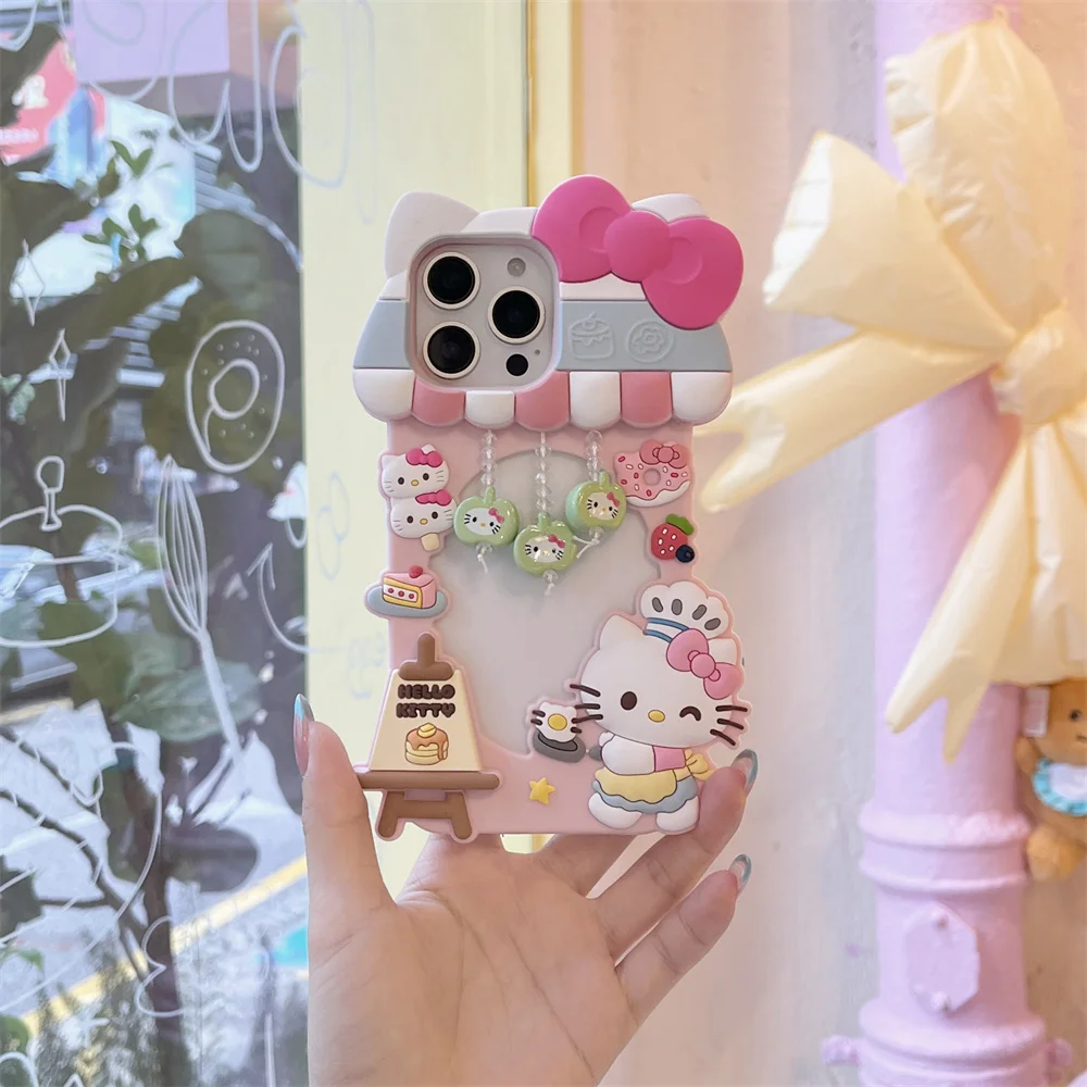 

Cute 3D Kitty Girls Phone Case For iPhone 12 13 15 14 16 promax 16 Cover Kawaii Cartoon Funda Silicone Soft New Protective Cover