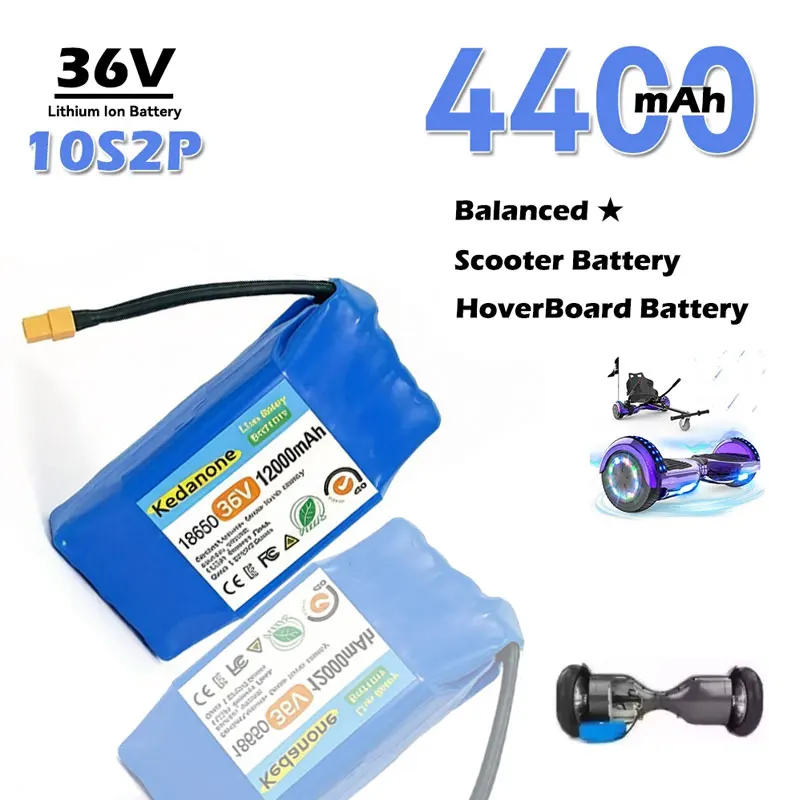 

Original 36V 4400mAh 10S2P replacement Lithium-ion Battery with BMS for Electric Self-balancing Scooter,HoverBoard and Unicycle
