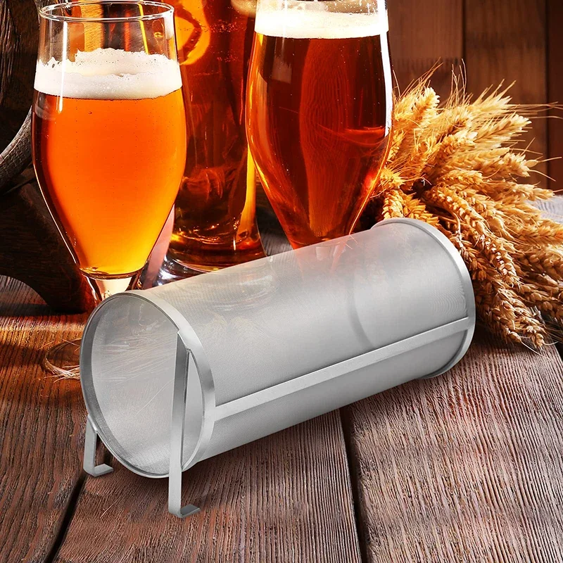 300 Micron Stainless Steel Hop Spider Beer Strainer Homebrew Hop Filter Cartridge With Hook For Beer & Tea Kettle Brew Filter