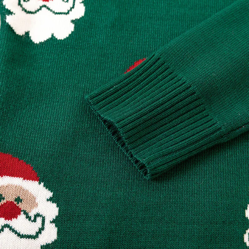 Factory direct sales European and American new autumn and winter children's Santa Claus cartoon sweater boys and girls baby pul