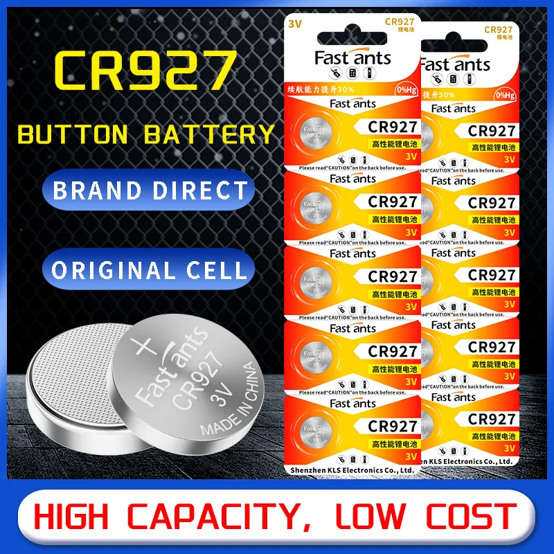 High Capacity CR927 DL927 ECR927 3V Original Lithium Button Battery Long Lasting Coin Cell for Watch Remote LED Light Mini Toys